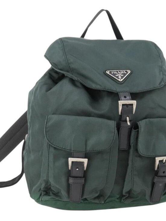 PRADA Backpack Nylon Green Silver Auth fm5140 main image 10